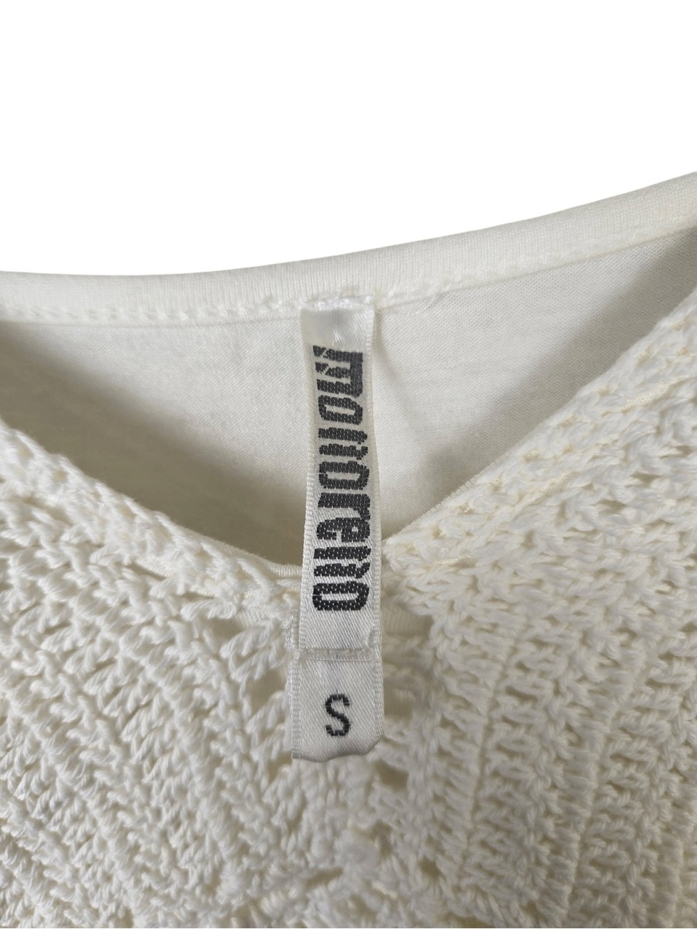 Monoreno White Crochet Lace Slip Dress Coastal Boho Cottagecore S - Picture 7 of 7